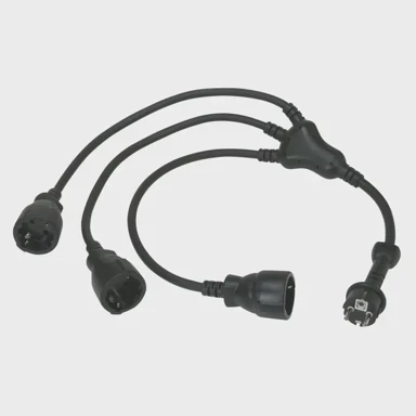 LEGRAND 50377 višestruka utičnica "hobotnica" crna 2p+e, 1 utikač-3šuko le050377